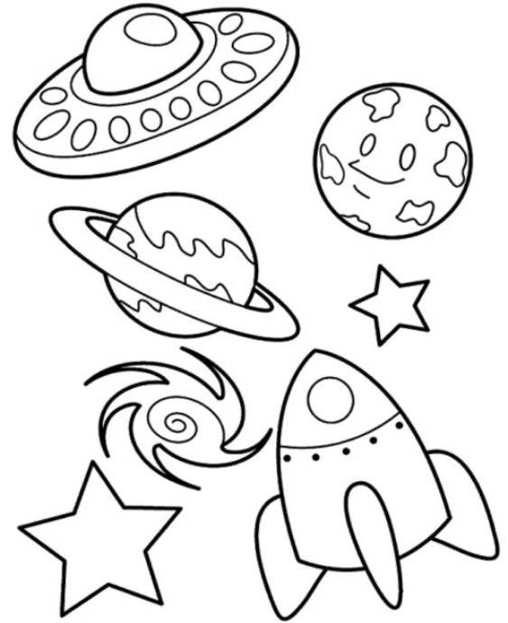 Free easy to print solar system coloring pages