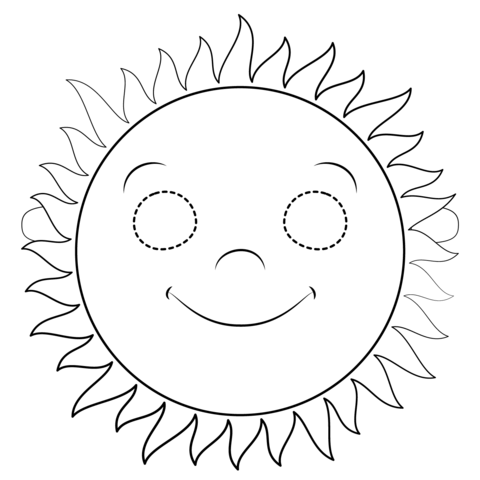 Sun mask coloring page free printable coloring pages