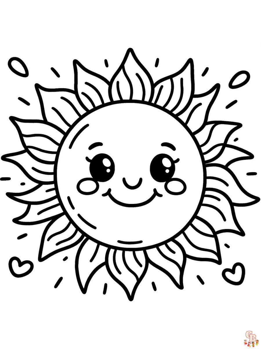 Disfruta coloreando el sol con sun coloring pages para imprimir gratis