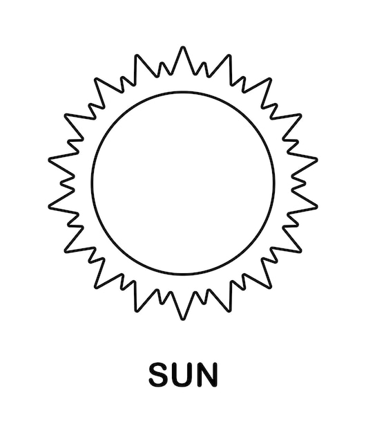 Premium vector coloring page with sun for kids