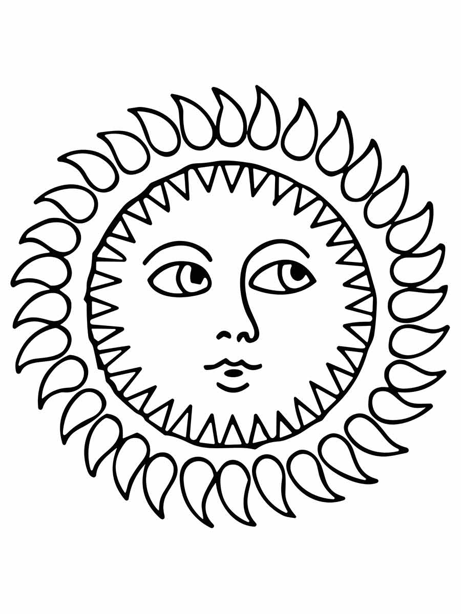 Desenhos de sol para colorir