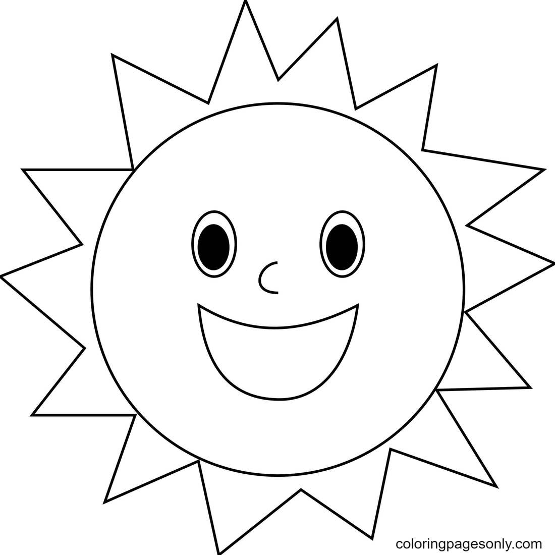 The sun is smiling coloring page