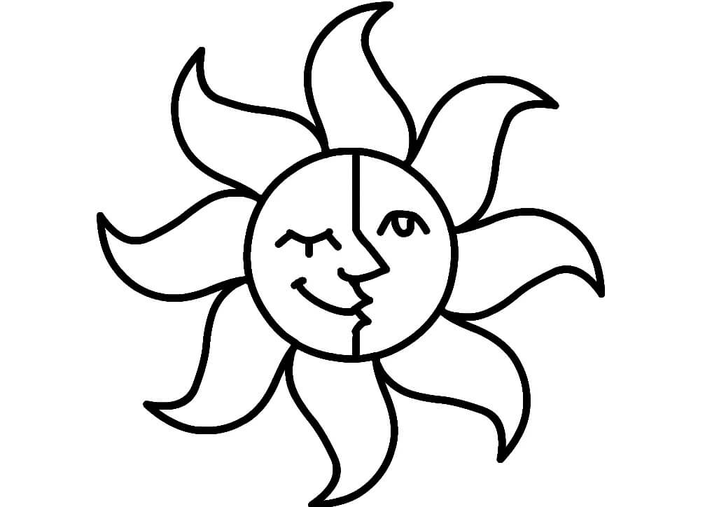 Sol imprimible para colorear imprimir e dibujar â