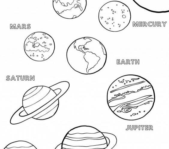 Free easy to print solar system coloring pages