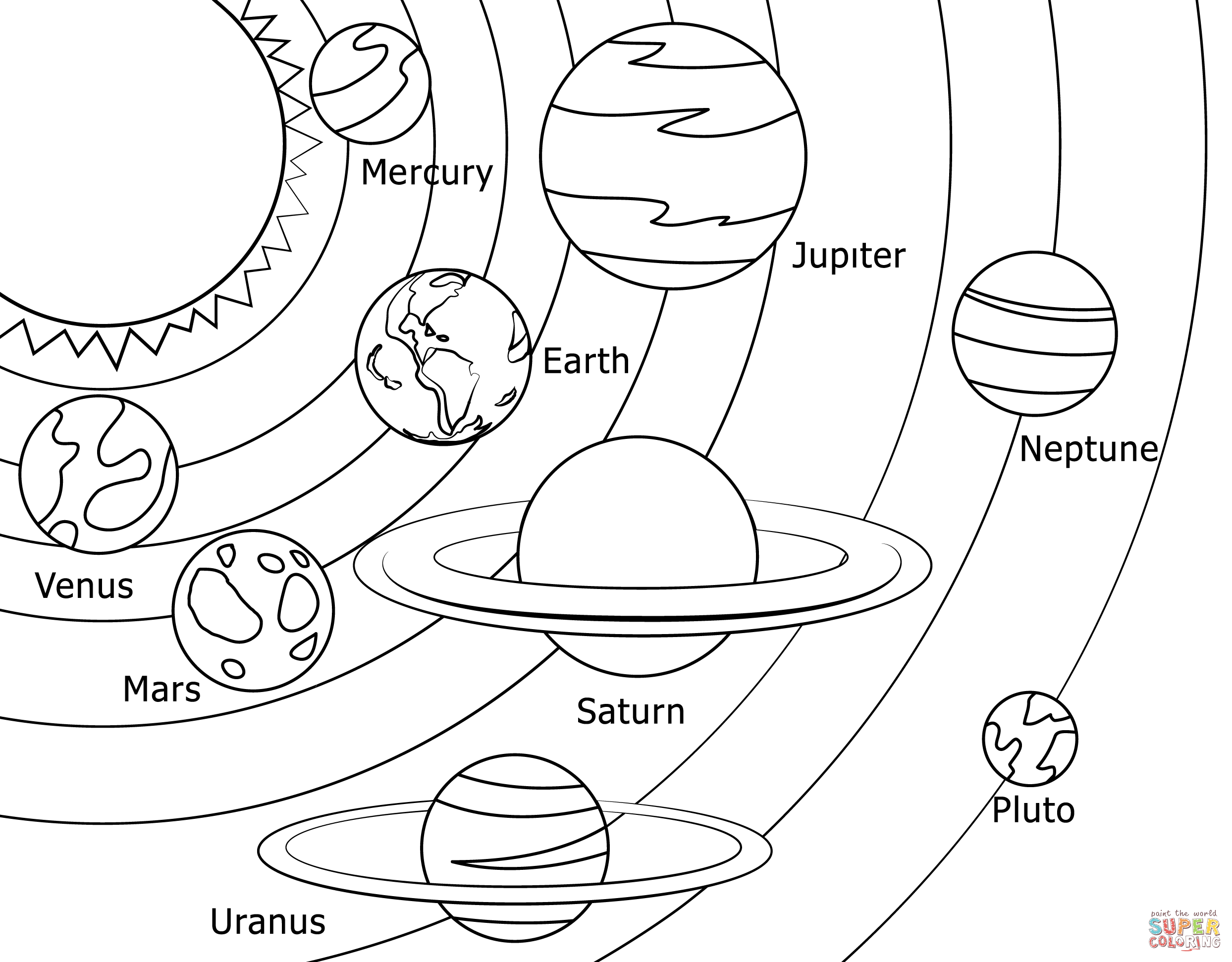 Solar system coloring page free printable coloring pages