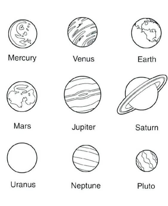 Free easy to print solar system coloring pages