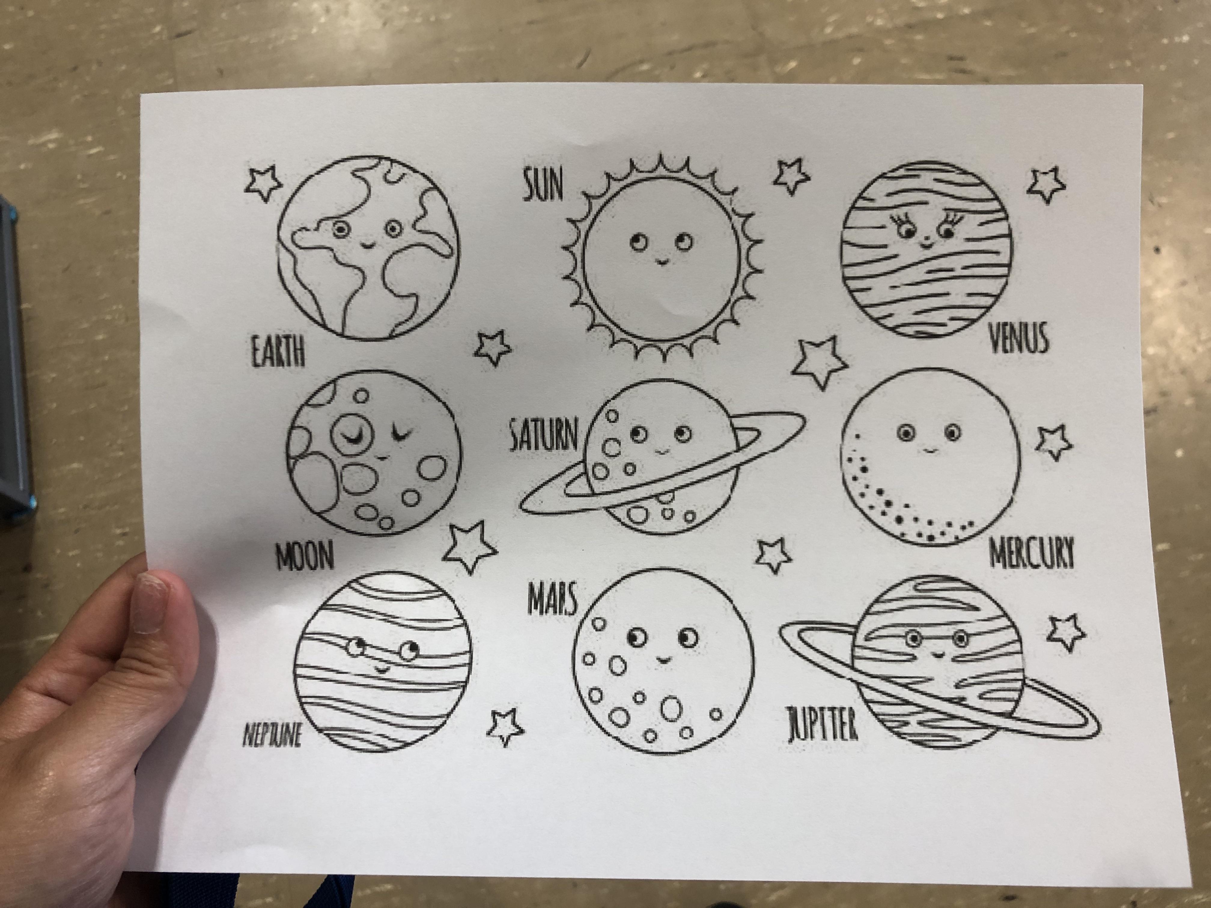 Oc a preschool solar system coloring page with a missing planet rpics