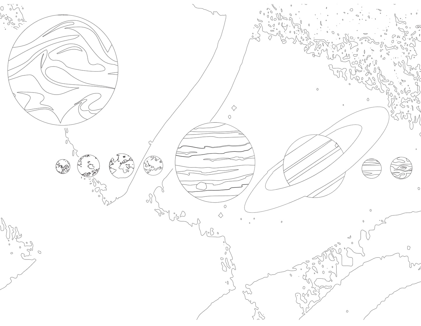 Solar system coloring sheet â kids learning tube