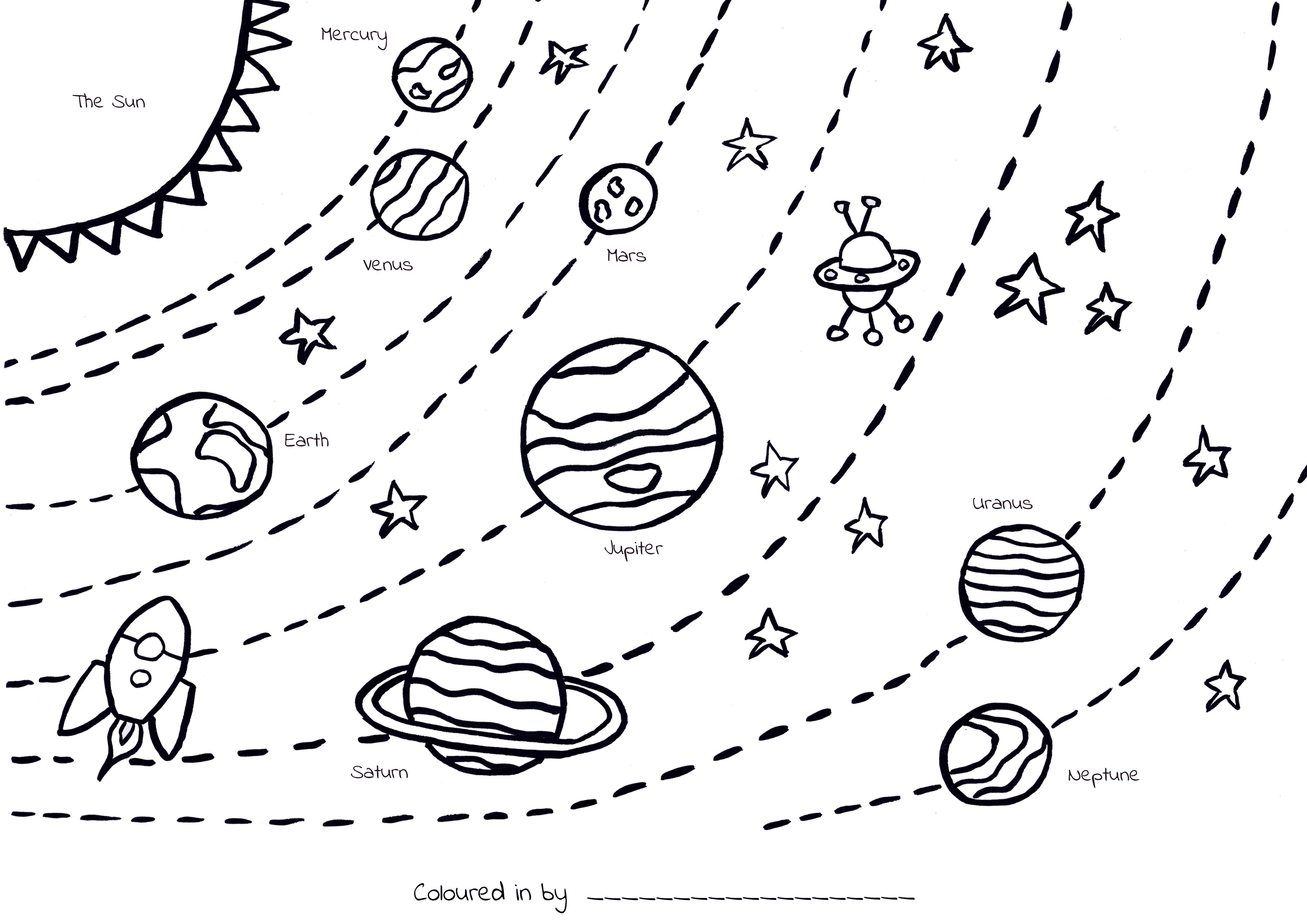 Solar system colouring printable â