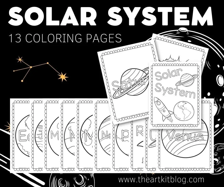 Printable solar system coloring pages free â the art kit