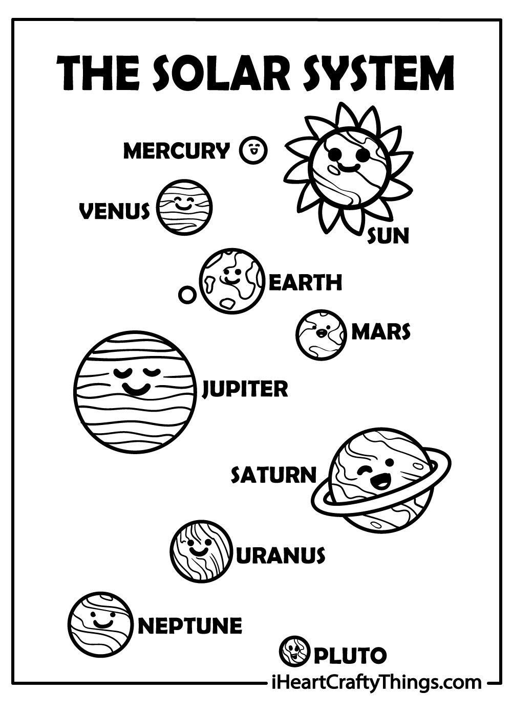 Solar system coloring pages free printables