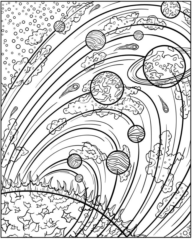 Free printable solar system coloring pages for kids