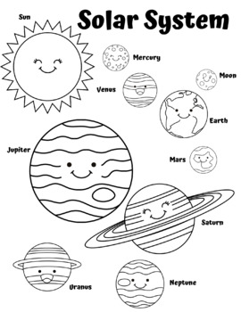 Solar system colouring tpt