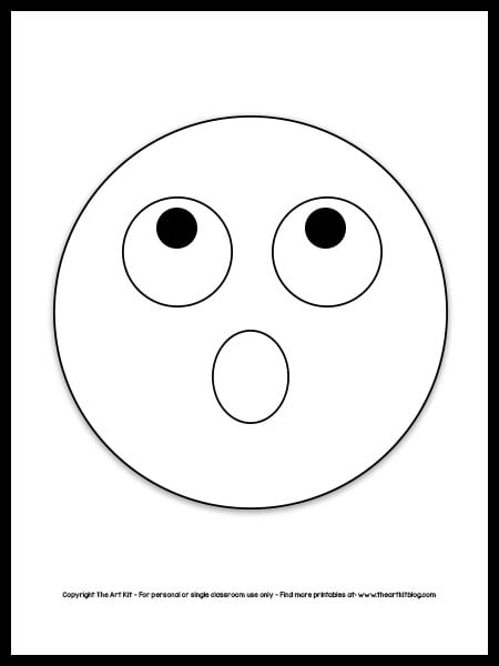 Emoji coloring page â shocked face free printable â the art kit