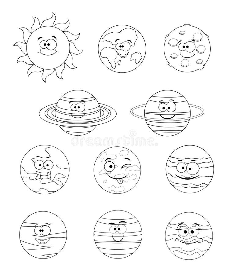 Solar system coloring stock illustrations â solar system coloring stock illustrations vectors clipart