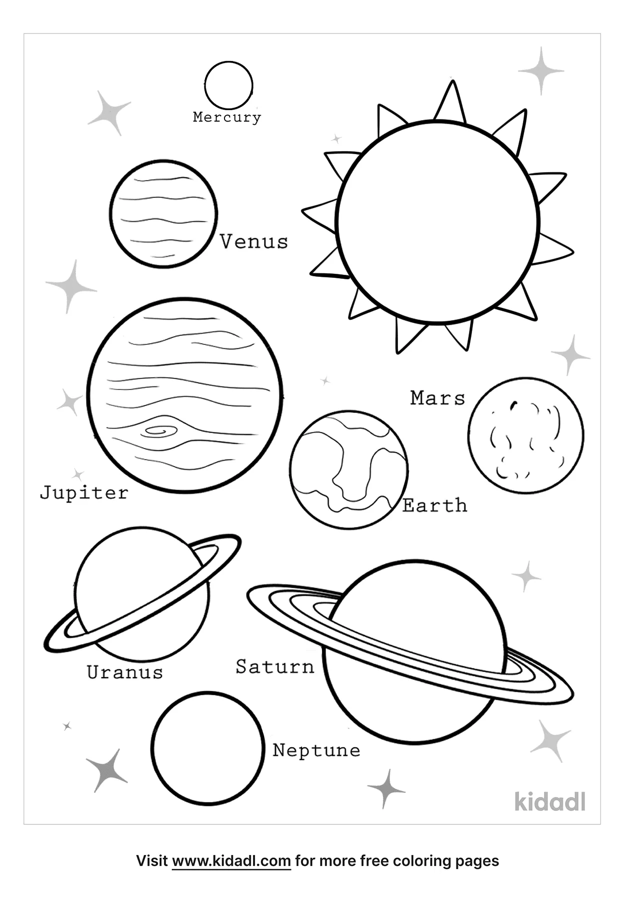 Free solar system coloring page coloring page printables