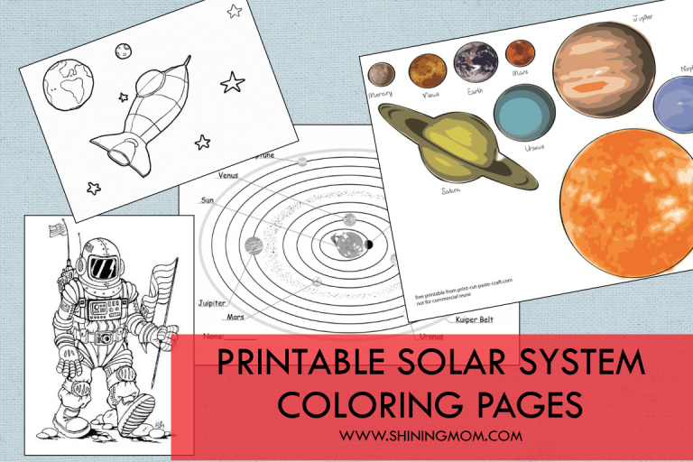 Printable solar system coloring sheets for kids