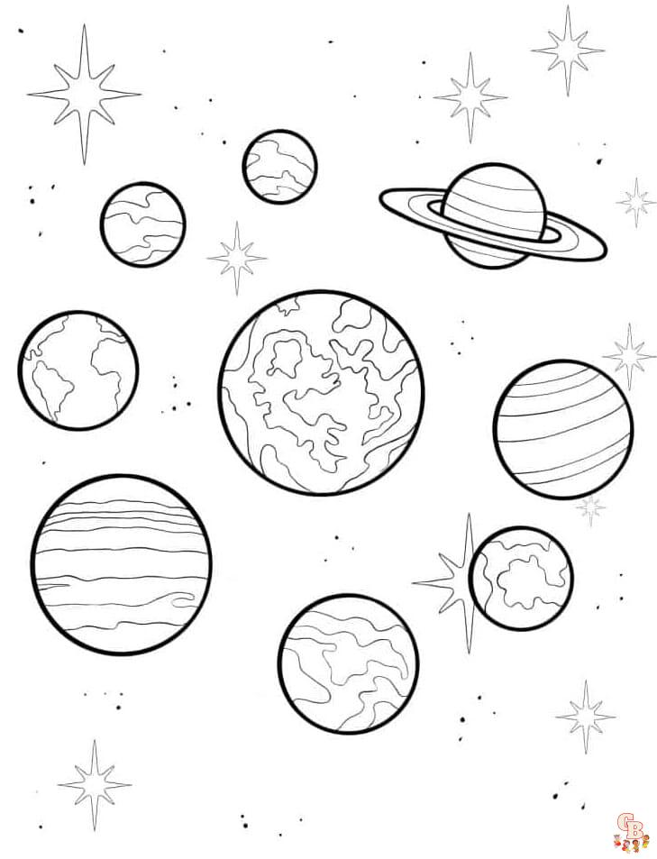 Discover the universe with planet coloring pages