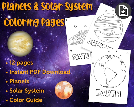 Planet coloring pages solar system printable science printables educational coloring coloring sheets for kids print at home pdf print download now