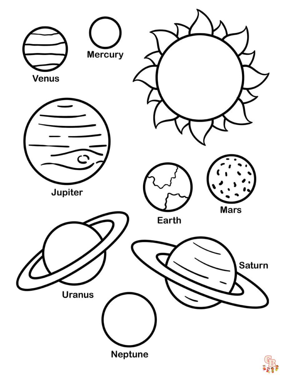 Discover the universe with planet coloring pages