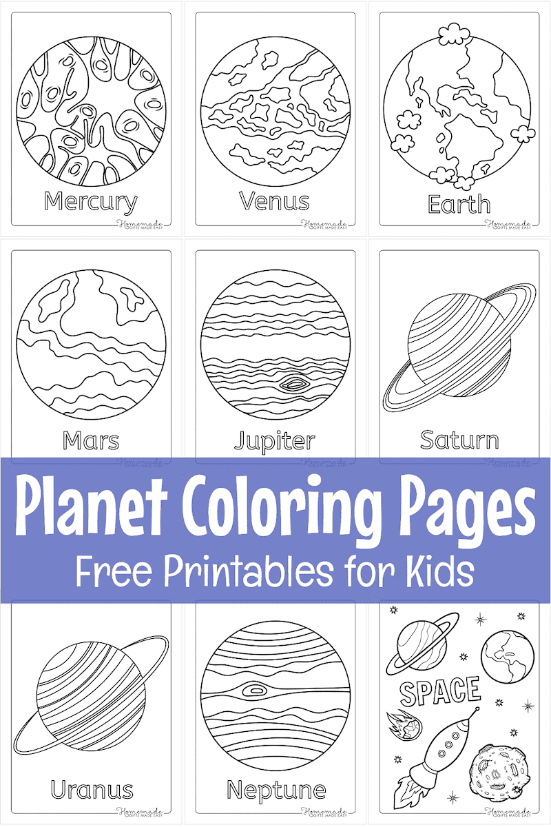 Solar system planet coloring pages for kids free printables