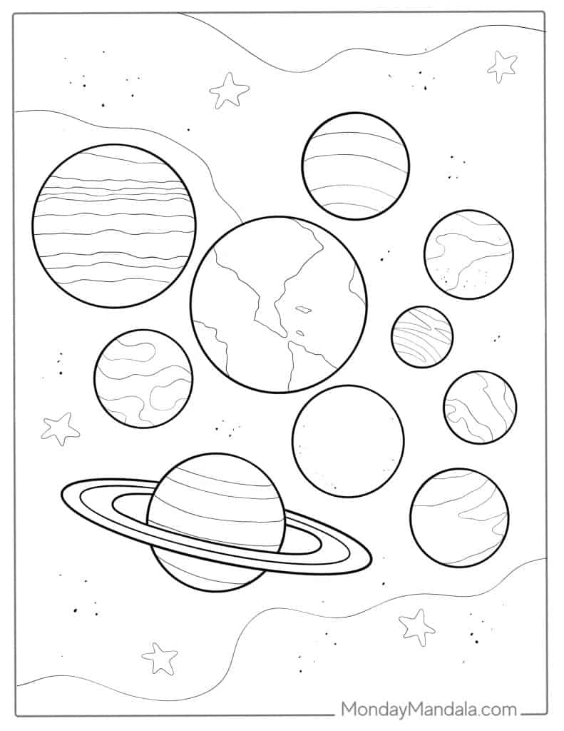 Solar system coloring pages free pdf printables