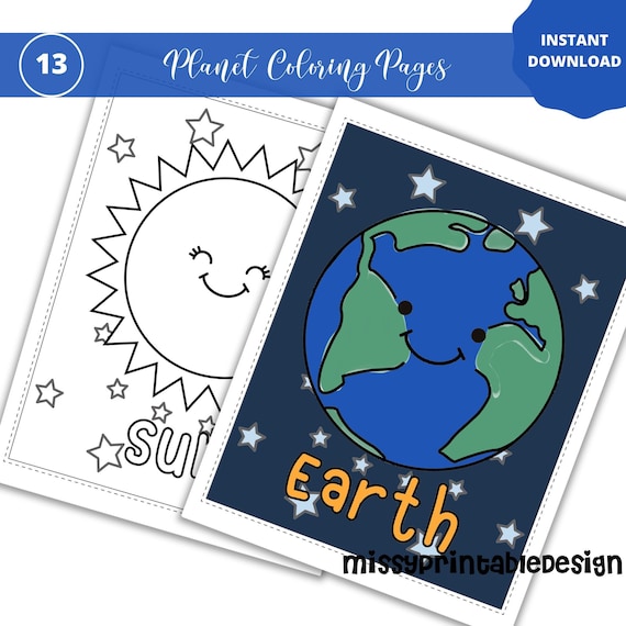 Planet coloring pages printable kids solar system coloring