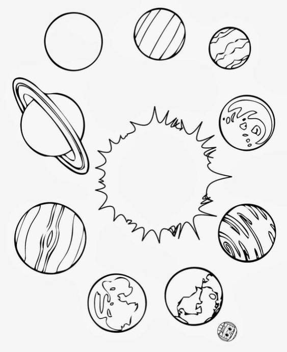 Free easy to print solar system coloring pages