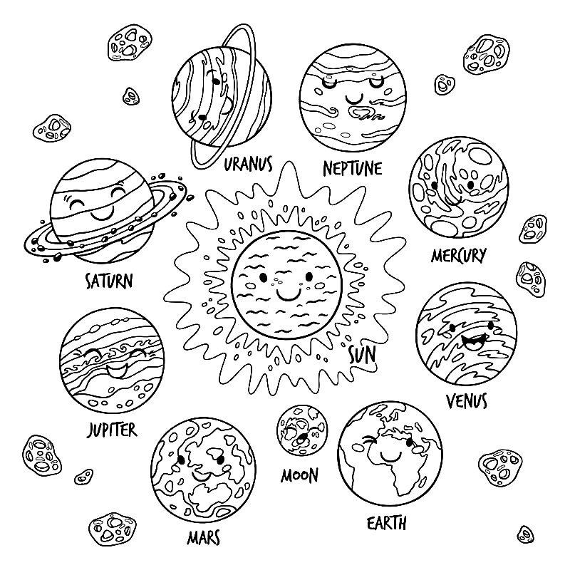 Solar system coloring pages printable for free download