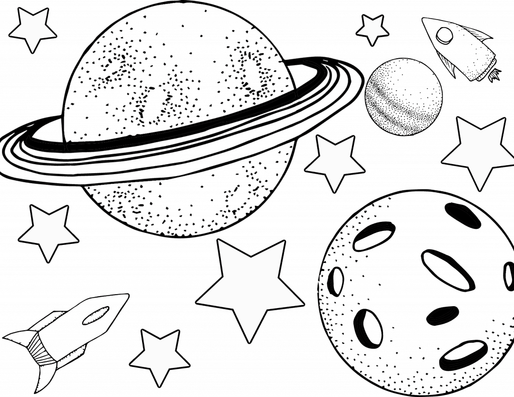 Space coloring sheets that teach planet order