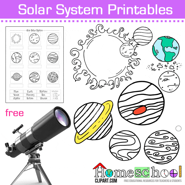 Solar system coloring pages