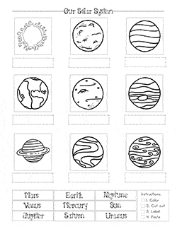 Solar system coloring pages