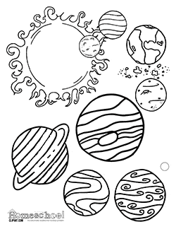 Solar system coloring pages