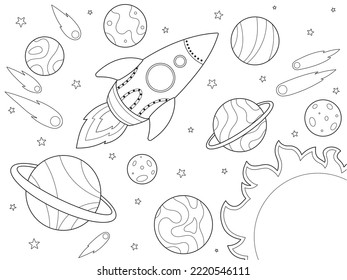 Solar system coloring page images stock photos d objects vectors