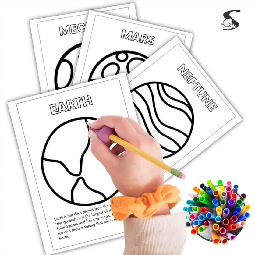 Fun planets coloring pages for toddlers and preschool