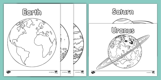 Printable planets loring page pack for kids usa