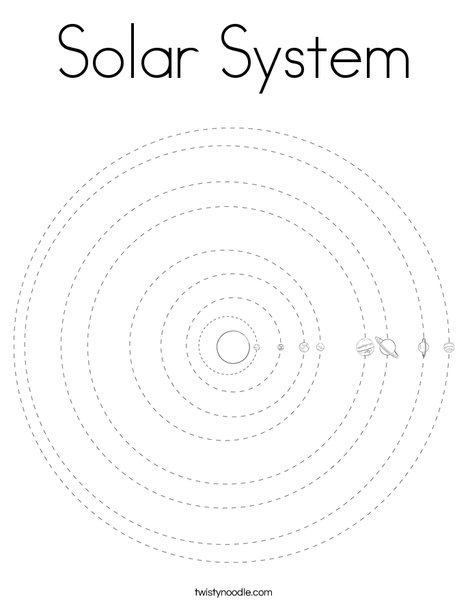 Solar system coloring page