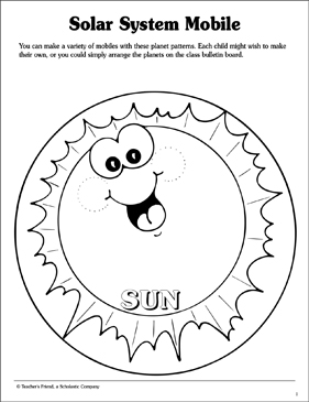 Solar system mobile printable craftivities skills sheets