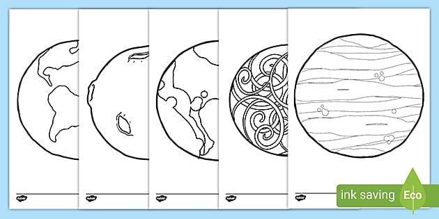 Planet template colouring pages teacher