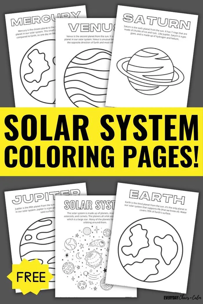 Free printable solar system coloring pages