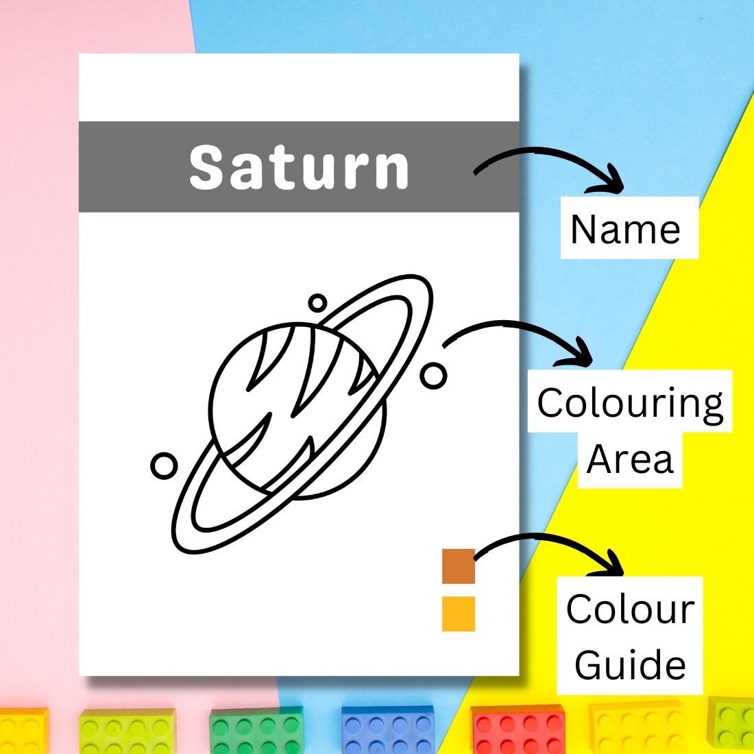 Solar system coloring book for kids template