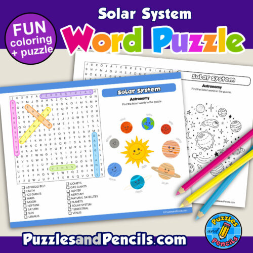 Solar system word search puzzle activity page astronomy wordsearch made by teachers