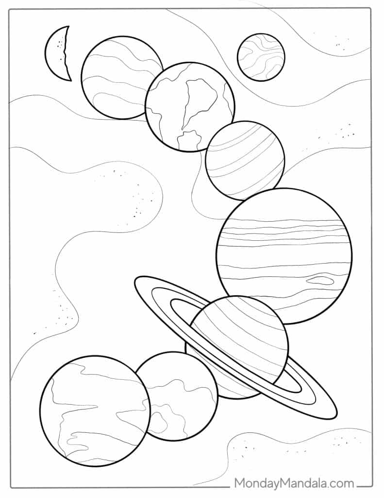 Solar system coloring pages free pdf printables