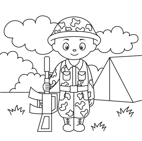 Cute soldier coloring page free printable coloring pages