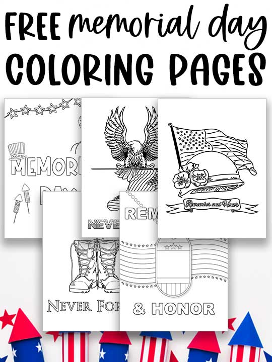 Free memorial day printable loring pages for kids