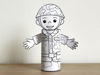 Soldier toilet roll coloring paper