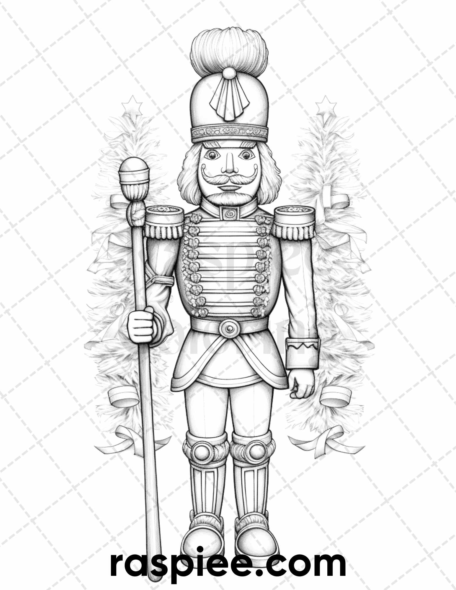 Christmas nutcrackers grayscale coloring pages for adults printabl â coloring