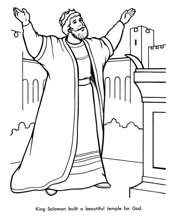 King solomon built a beautiful temple fro god coloring page