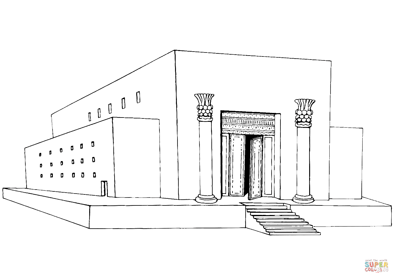 Reconstruction of solomons temple coloring page free printable coloring pages