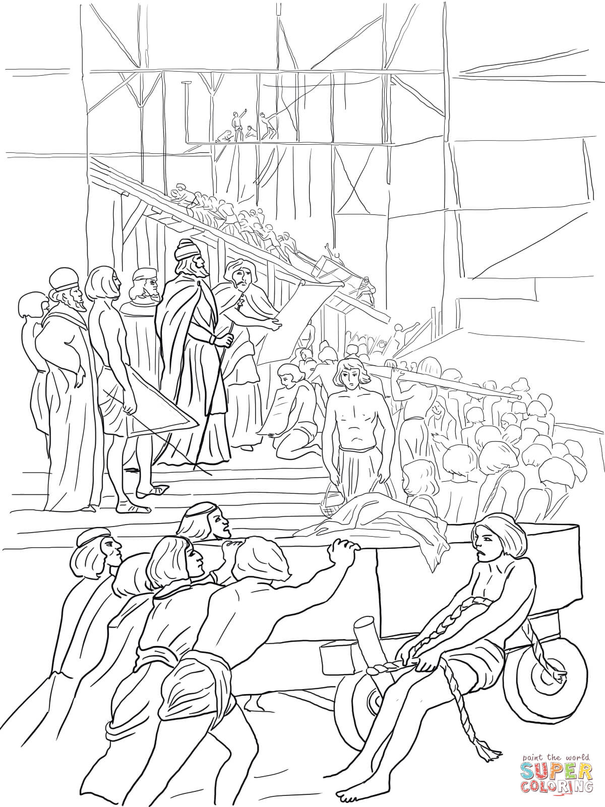 King solomon builds the temple coloring page free printable coloring pages
